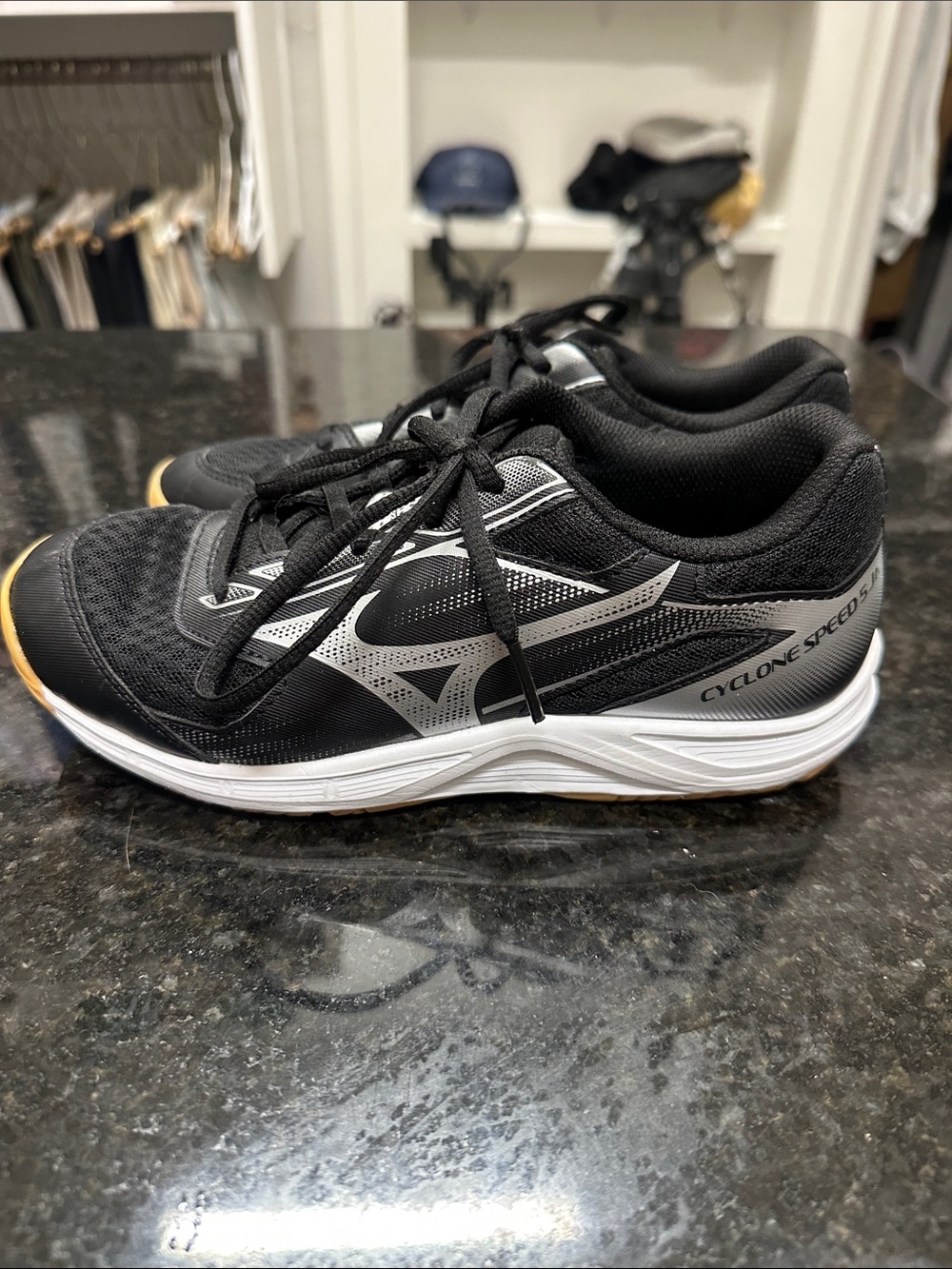 Kids Mizuno Cyclone Speed 3 Black/White Volleyball Shoes